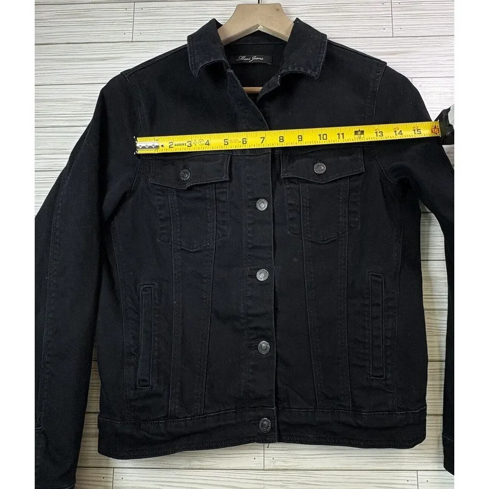 Mavi Jeans Women's Denim Indigo Move Jacket Wash Black Size Small Button Up‎